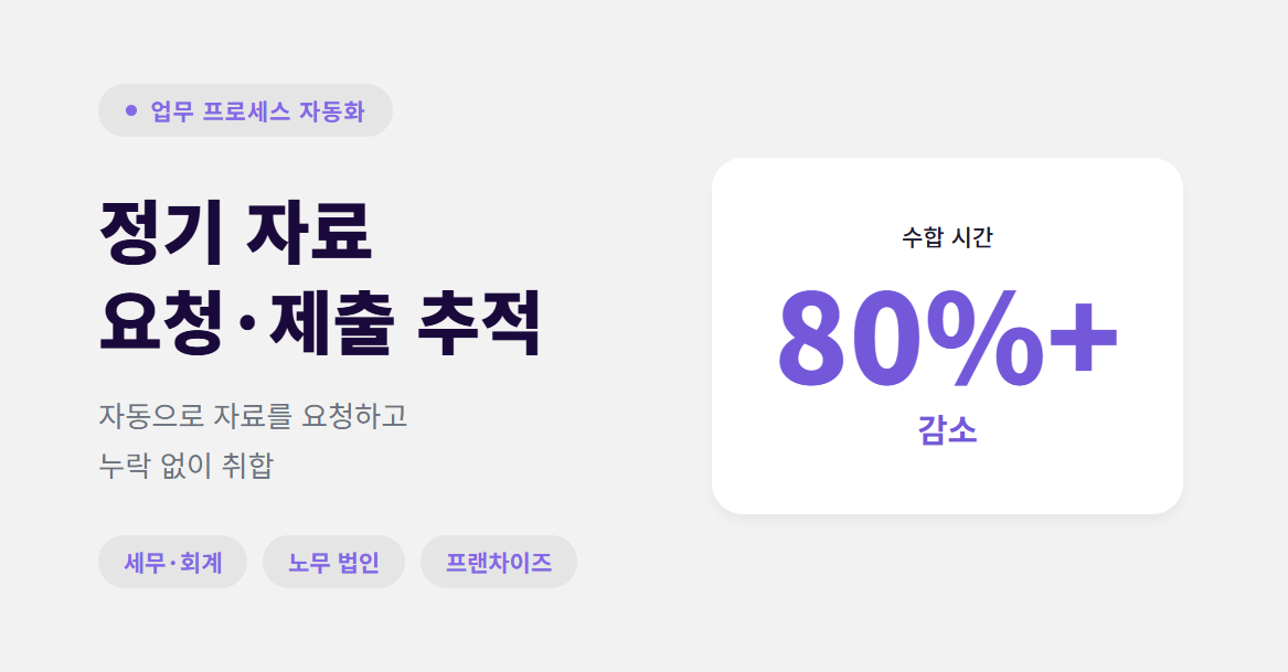 자료 요청하고 정리하는 그 일, 80%는 사람이 안 해도 됩니다